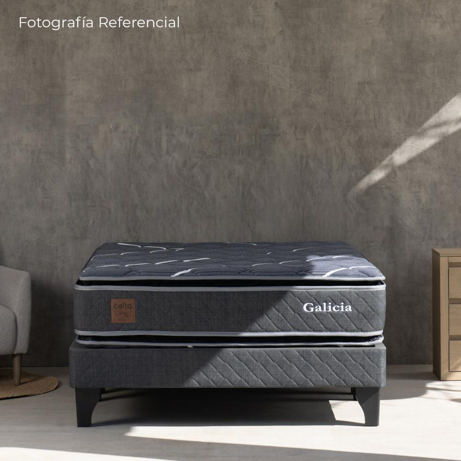 Cama Europea Celta Galicia 2 Metros / 2 Plazas / Base Dividida image number 4.0