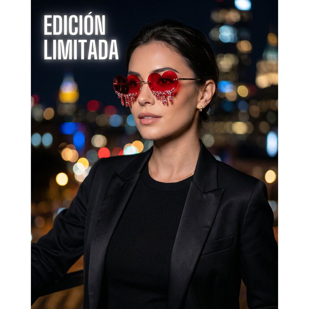 Lentes Coraz&oacute;n Con Strass Colgante Para Fiesta Mujer image number 6.0