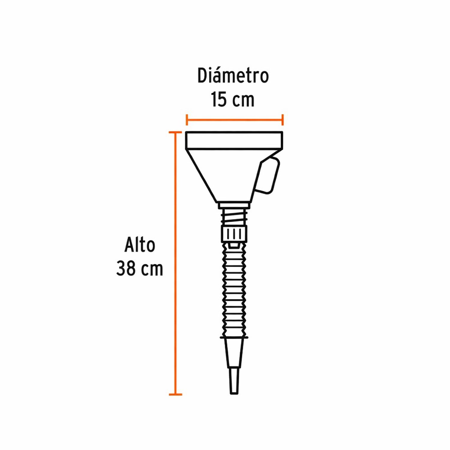 Embudo Pl&aacute;stico Flexible Con Filtro Truper Emb-50 image number 5.0