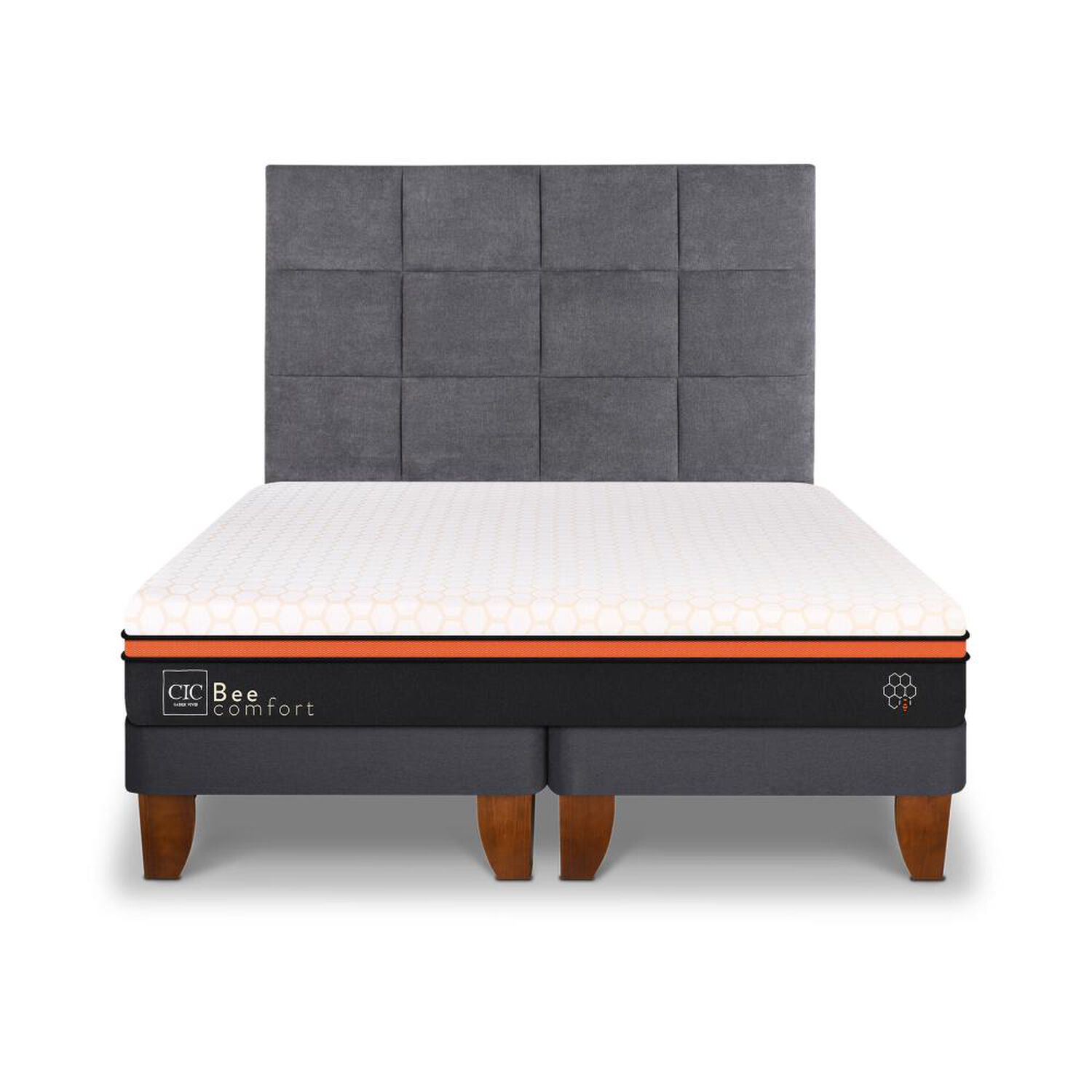Cama Europea Cic Bee Comfort / 2 Plazas / Base Dividida + Respaldo image number 0.0