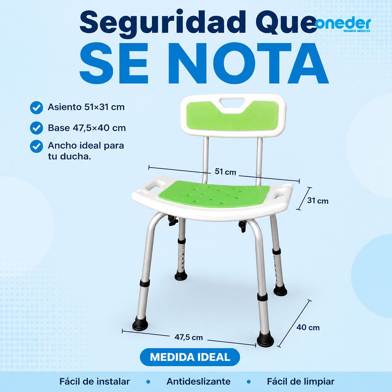 Silla De Ducha Para Ba&ntilde;o Portatil Aluminio Altura Ajustable 301da image number 1.0