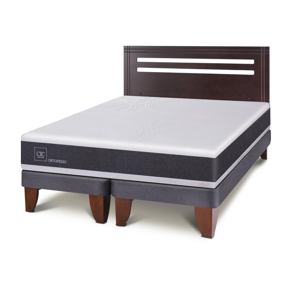 Cama Europea Cic New Ortopedic / 2 Plazas / Base Dividida + Respaldo image number 2.0