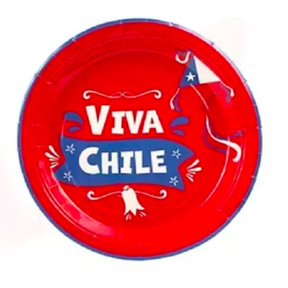 Platos De Cartón Viva Chile, Fiestas Patrias 24 Unidades image number 2.0