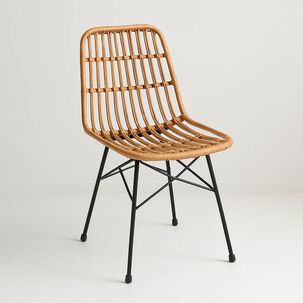 Silla De Comedor Terraza Rattan Grecia Color Madera