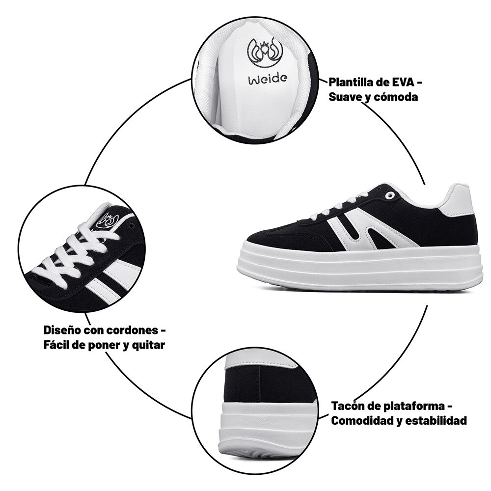 Zapatilla Casual Urbana Plataforma Mujer Weide Sl65 image number 6.0