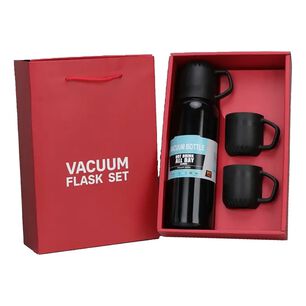 Termo T&eacute;rmico 700ml Acero Inoxidable 3 Tazas Negro