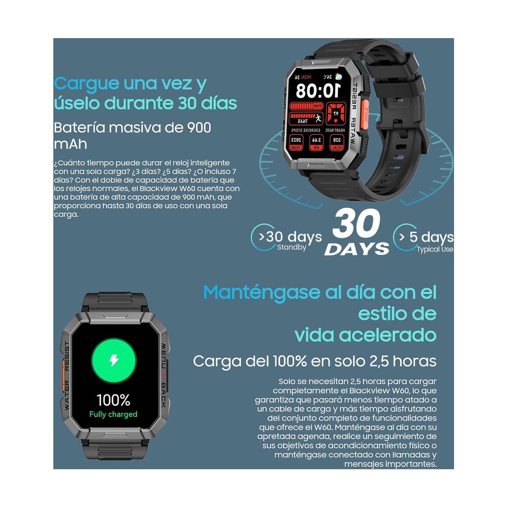 Blackview W60 Resistente Reloj Inteligente Smartwatch Band image number 6.0