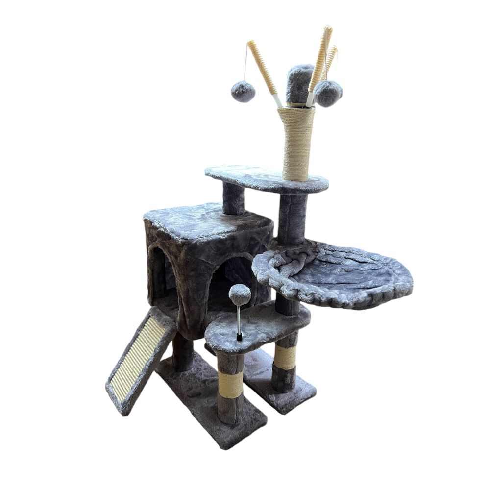 Torre Arbol Casa Rascador Juguete Gatos Terciopelo image number 2.0