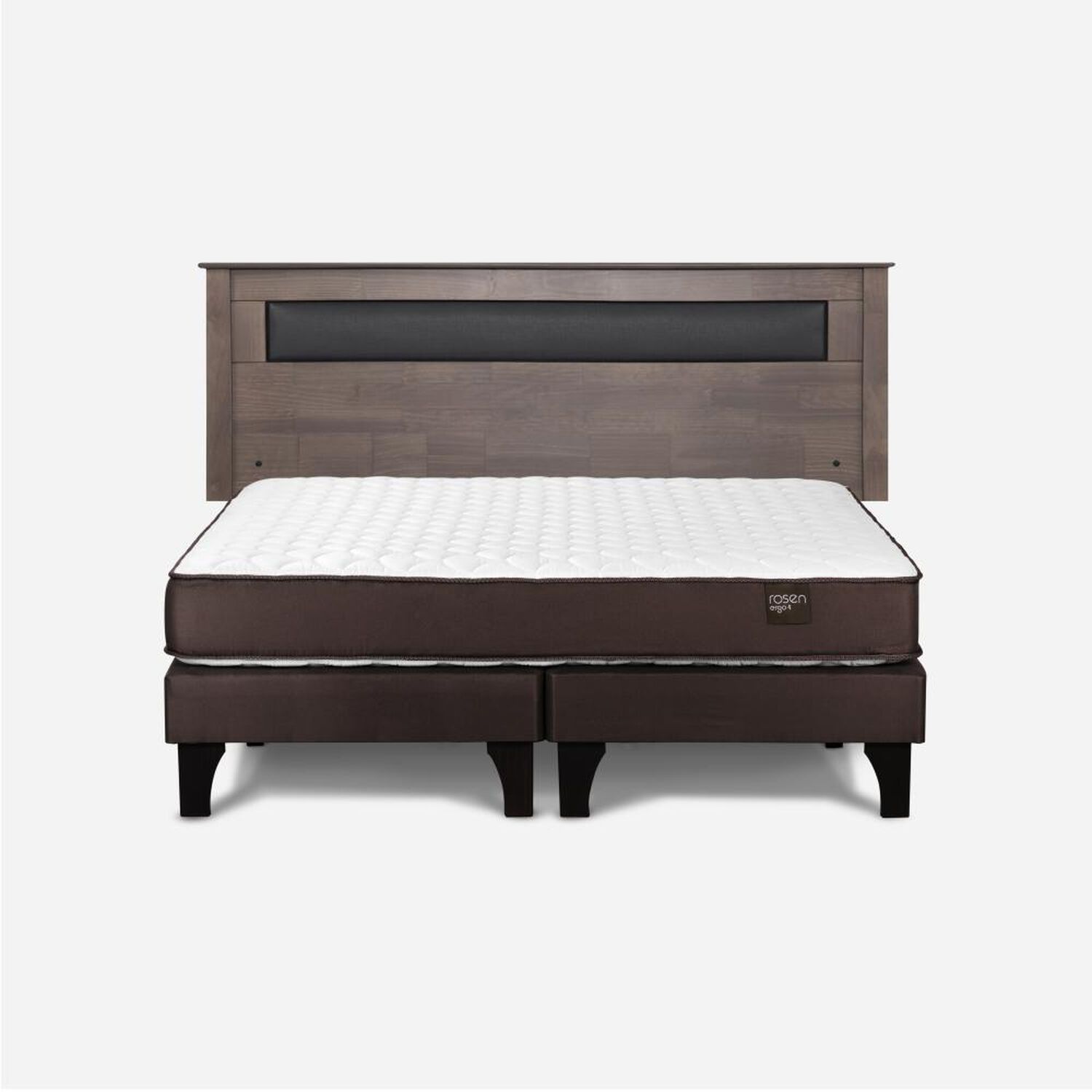 Cama Europea Rosen Ergo T New / King / Base Dividida  + Respaldo Ferrara Gris image number 0.0