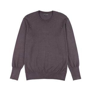Sweater Aplicación Brillos Manga Larga Cuello Redondo Mujer Kimera