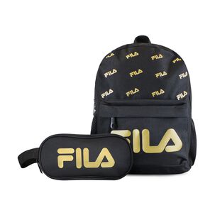 Pack Fila Mochila 10lts Urbanix + Estuche Neceser Spark Negro-gold
