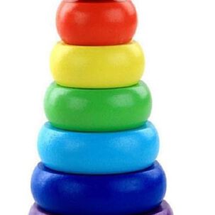 Torre Encaje Montessori Madera Arco Iris Toy Para Niños