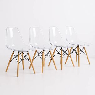 Pack De 4 Sillas Eames Transparentes