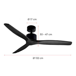 Ventilador De Techo Aviador Negro Ajustable 52 Primaterm