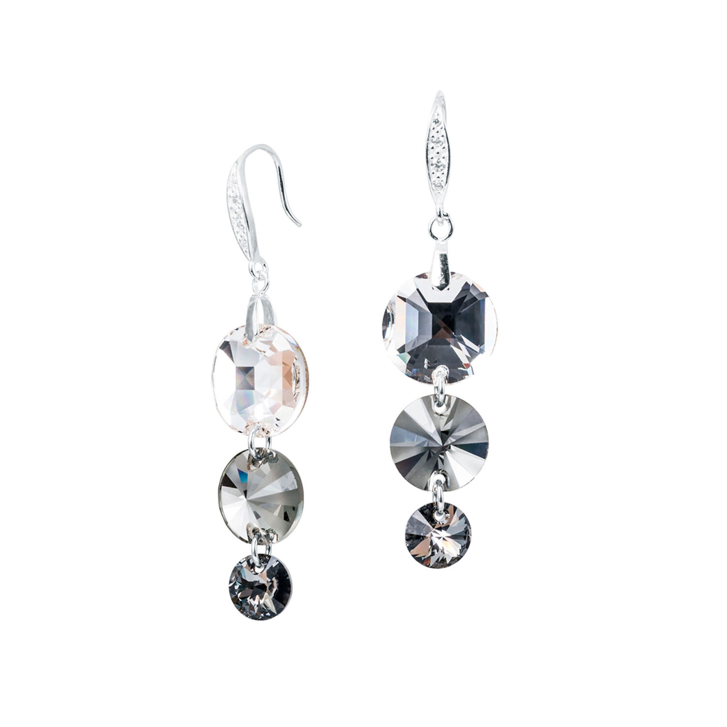 Aros Lisboa Cristales Genuinos Silver Night image number 0.0