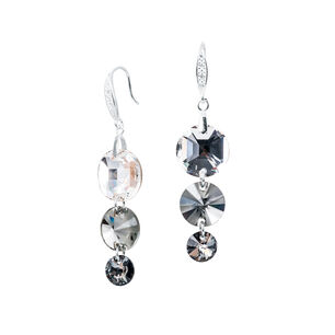 Aros Lisboa Cristales Genuinos Silver Night