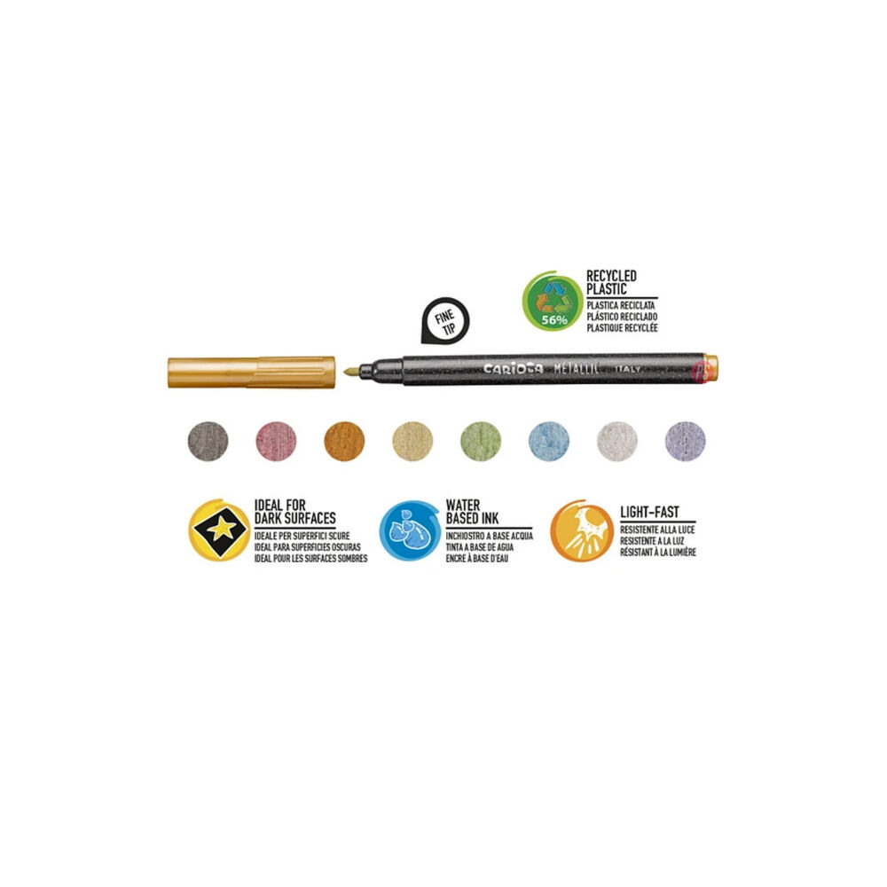 Plumones Metallic Punta Fina 8 Colores Carioca - Ps image number 1.0