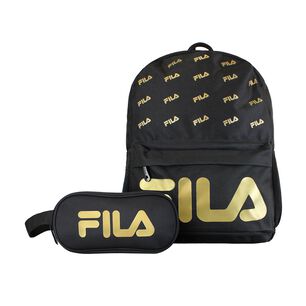 Pack Fila Mochila 16lts Urbanix + Estuche Neceser Spark Negro-gold