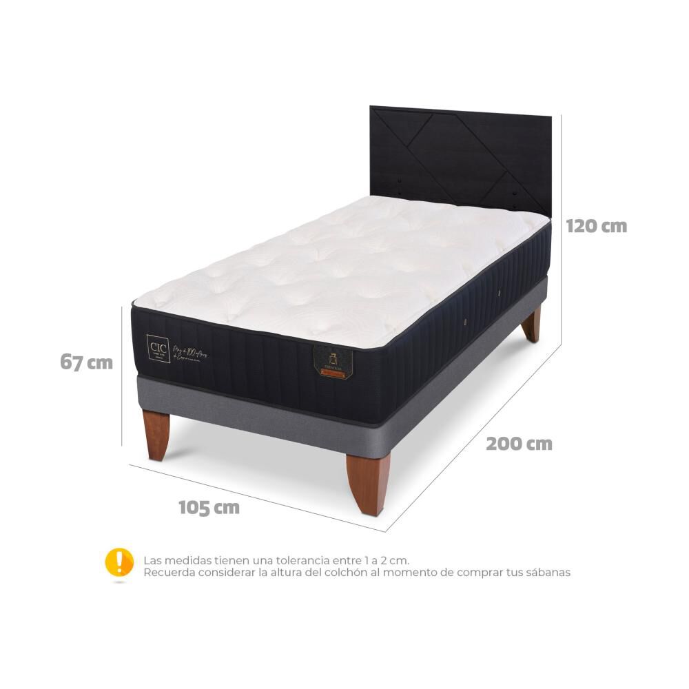 Cama Europea Cic Linea Premium / 1.5 Plazas / Base Normal + Respaldo image number 5.0