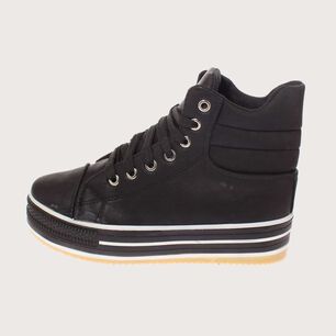 Zapatilla Ca&ntilde;a Negro V&iacute;a Franca Art. 5a2black