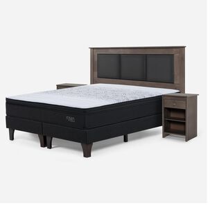 Cama Europea Rosen Tempo / 2 Plazas / Base Dividida + Set De Maderas