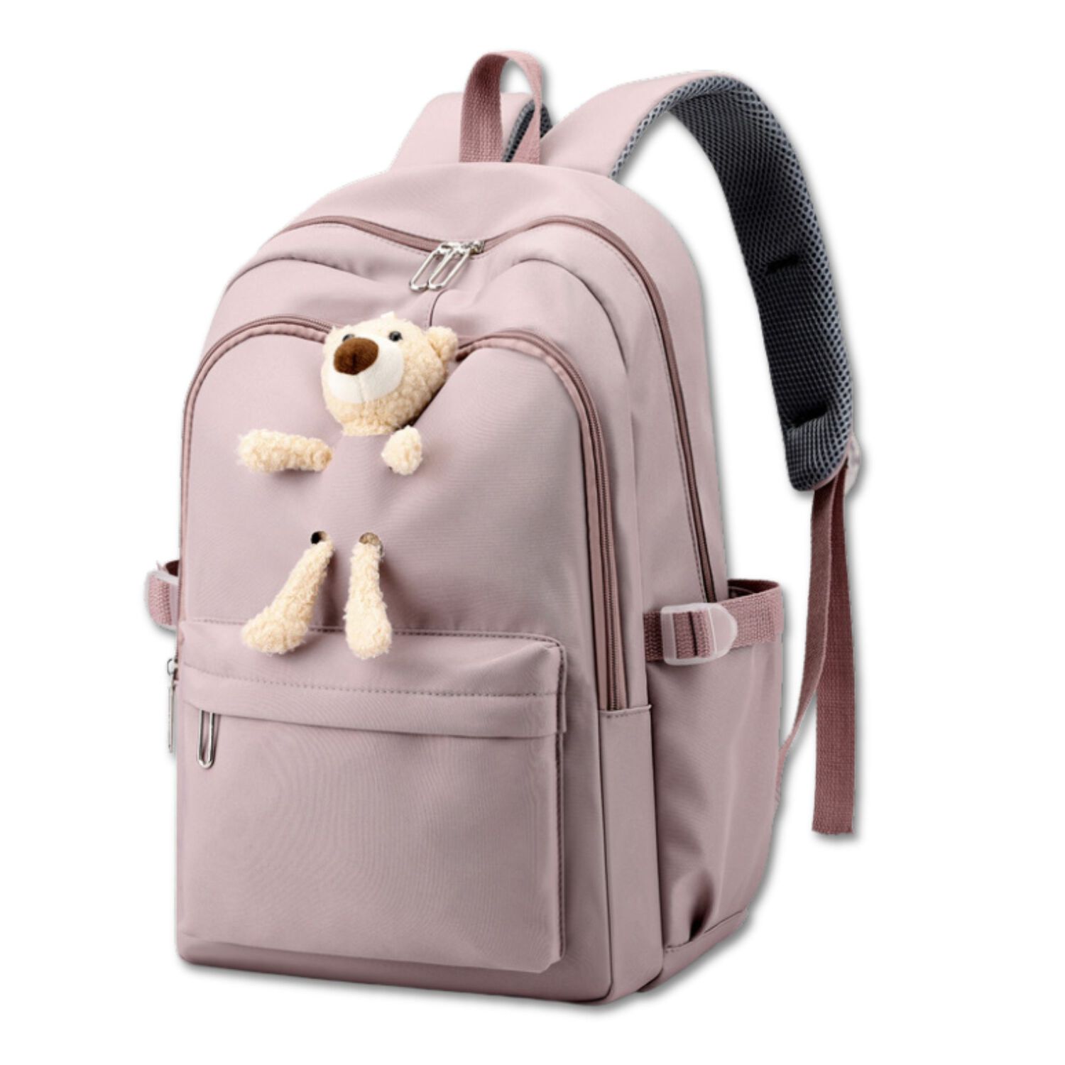 Mochila Escolar Juvenil 46cm Ni&ntilde;as Estilo Kawaii Cute Teddy Purple image number 0.0