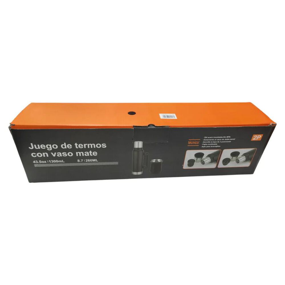 Set De Termo Con Vaso De Mate Acero Inoxidable 1400ml image number 1.0