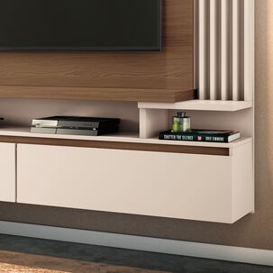 Home Tv Panel Tur&iacute;n 55" 181x169x33 Cm Casta&ntilde;o Off White