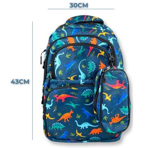 Pack Mochila Lonchera Estuche 45cm Juvenil Y Escolar Dinosaur