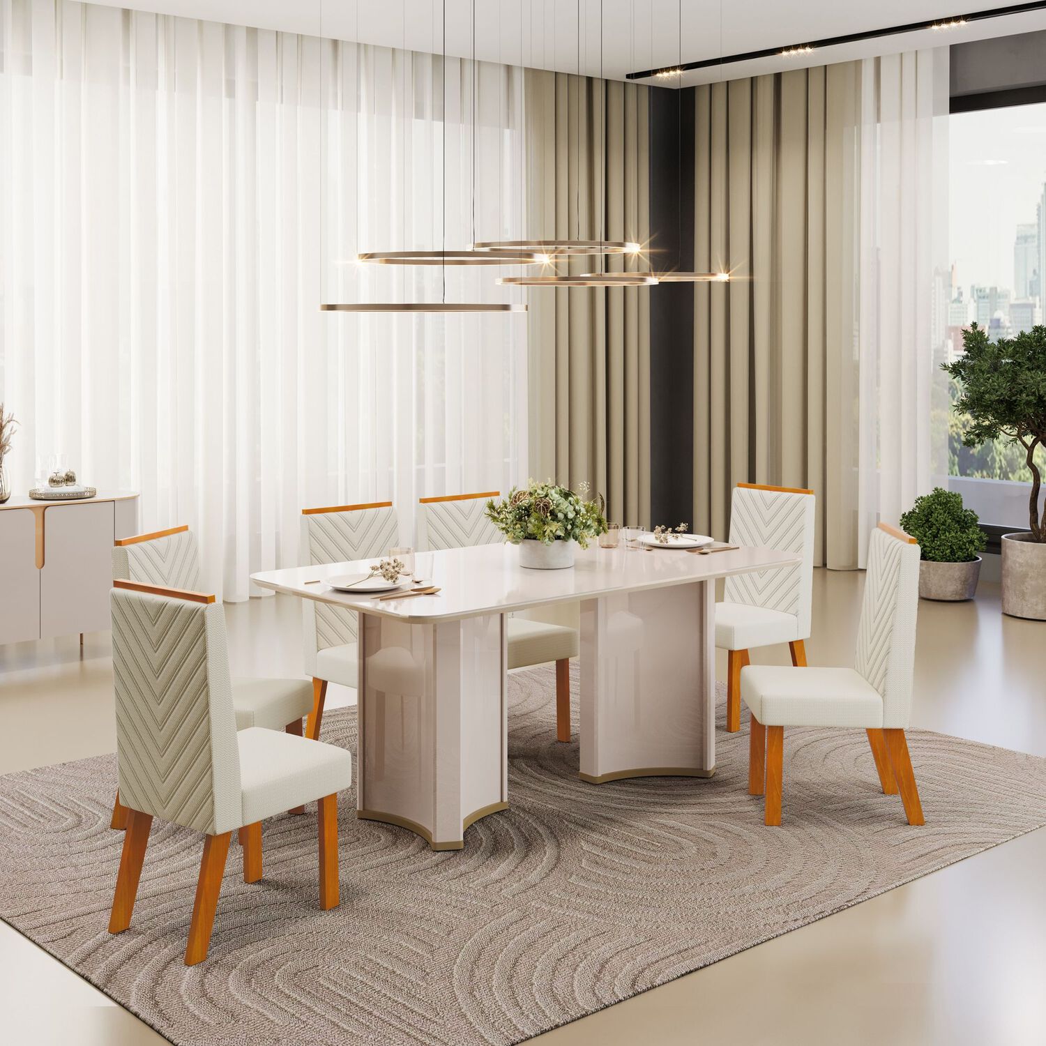 Juego De Comedor Di Poretti Design Liz / 6 Sillas image number 5.0