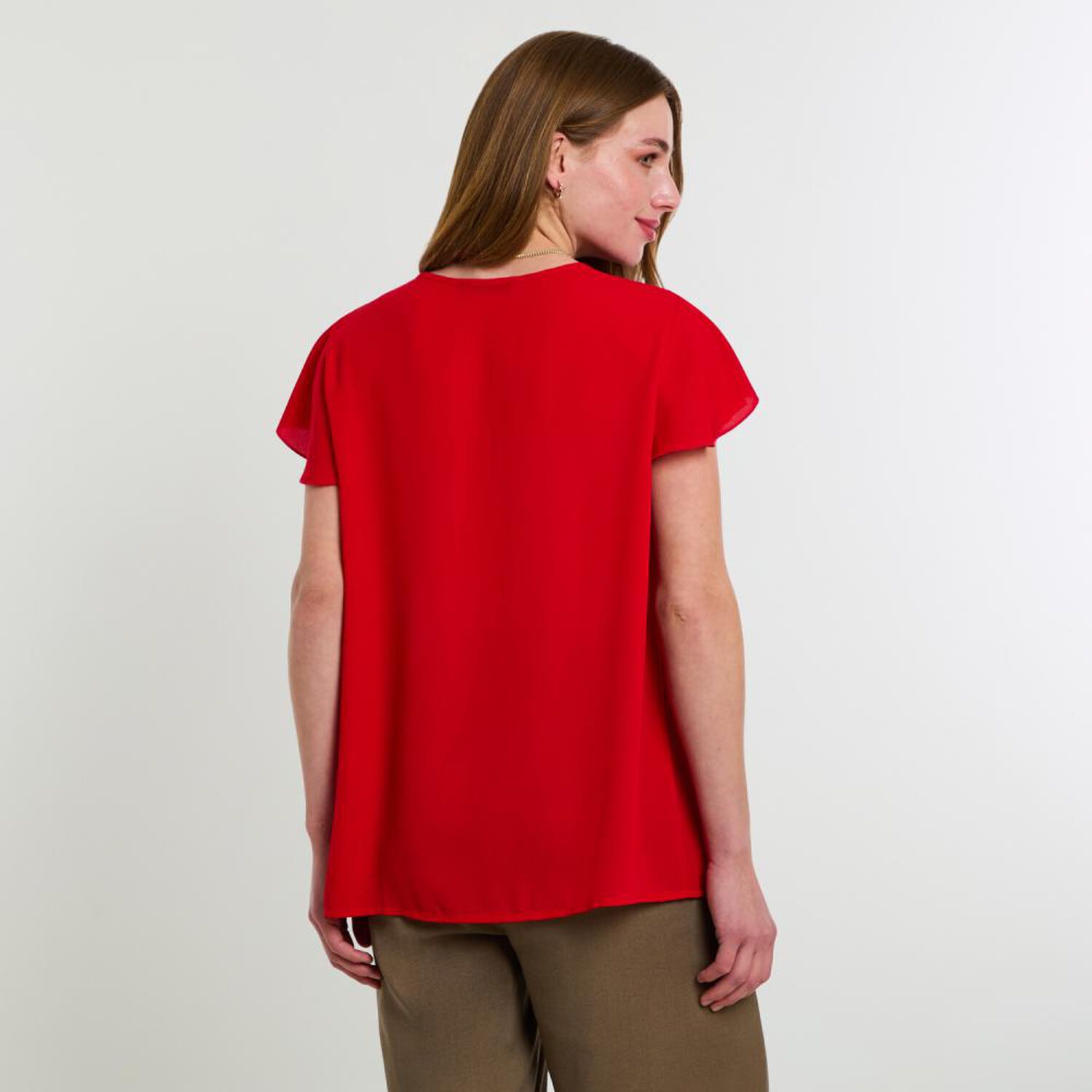 Blusa Manga Corta Cuello Redondo Mujer Lesage image number 3.0