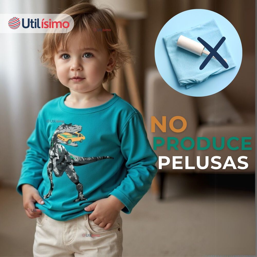 Polera Manga Larga Niño 100% Algodón Dinosaurio Verde Camiseta image number 9.0