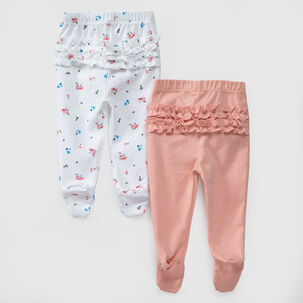 Pack Pantalones Blanco Rosa Flores Algodón Peruano