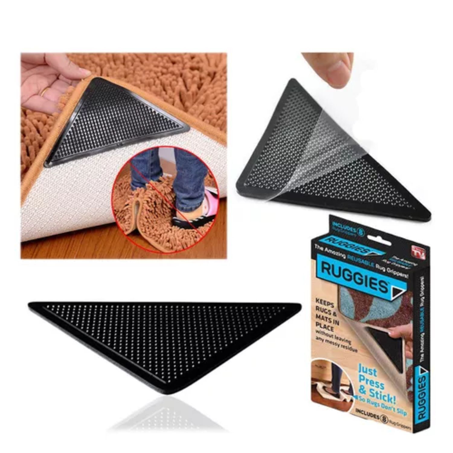 Pack 4 Alfombrillas Antideslizantes Esquinas Seguridad Hogar image number 2.0