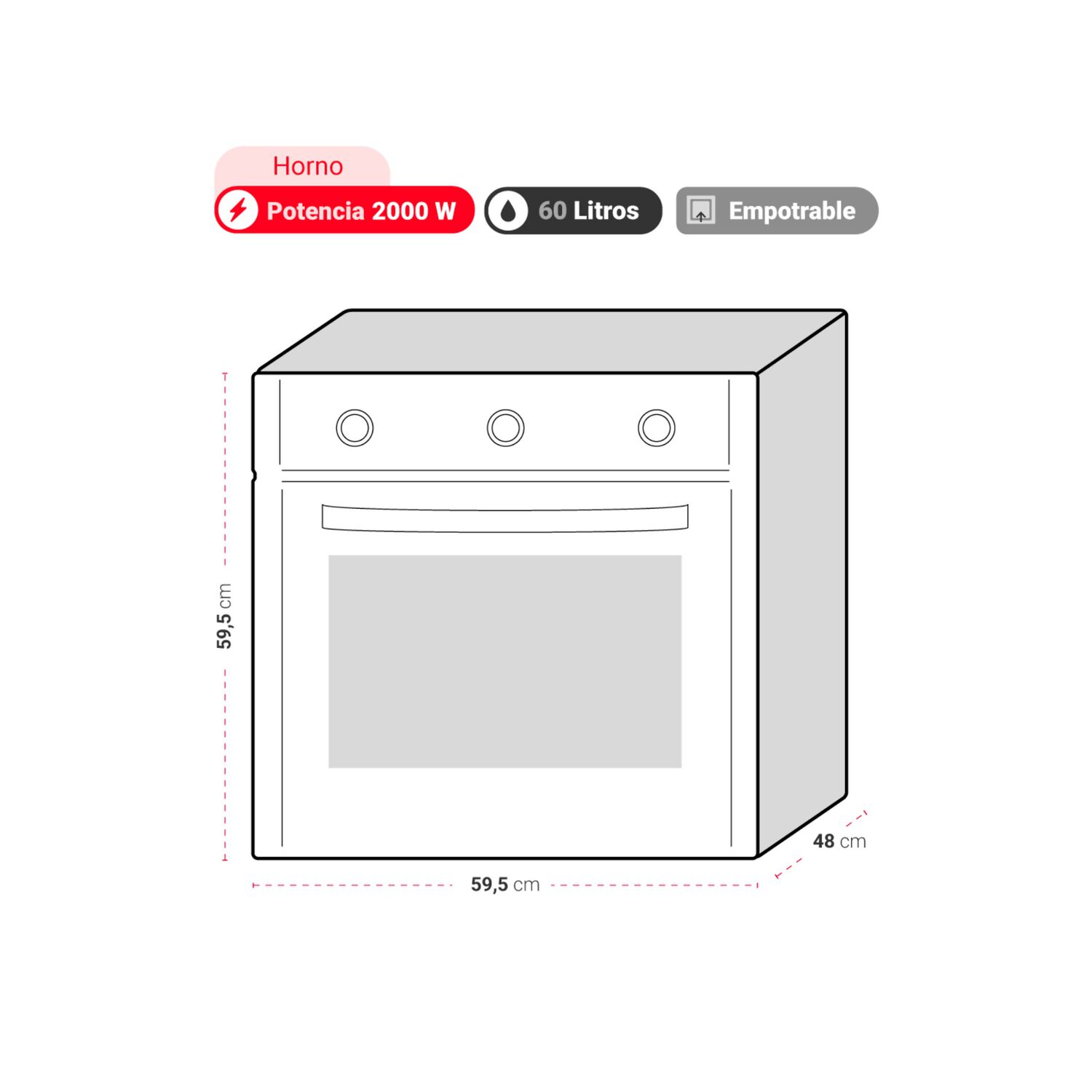 Horno El&eacute;ctrico Empotrable Albin Trotter Harburg image number 8.0