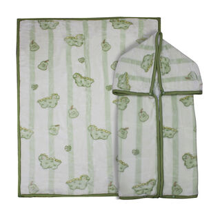 Saco Con Broche Ultra Soft Dino 80x110cm Verde Bebesit