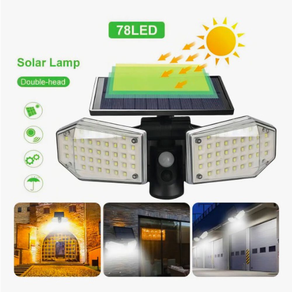 L&aacute;mpara Farol Led De Pared Solar image number 5.0