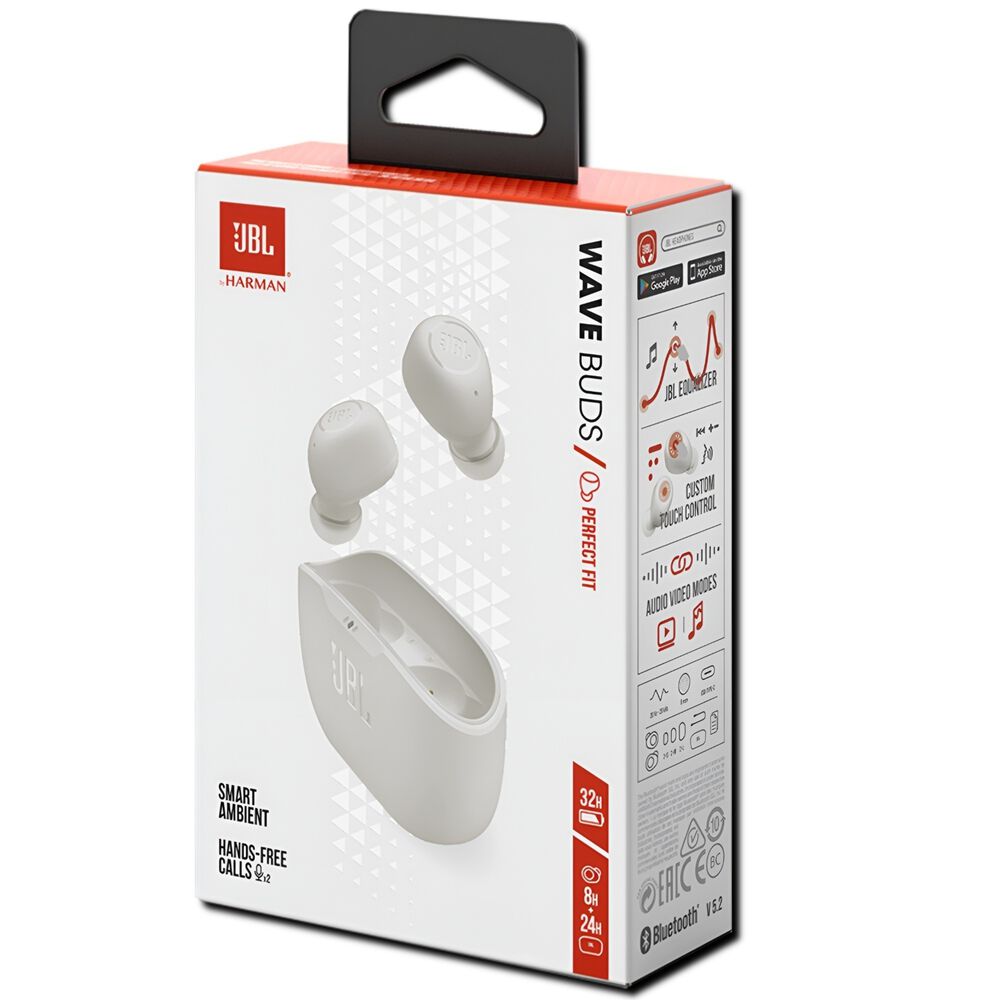 Audífonos Jbl Bluetooth Tws Wave Buds Autonomía De 32h White image number 1.0