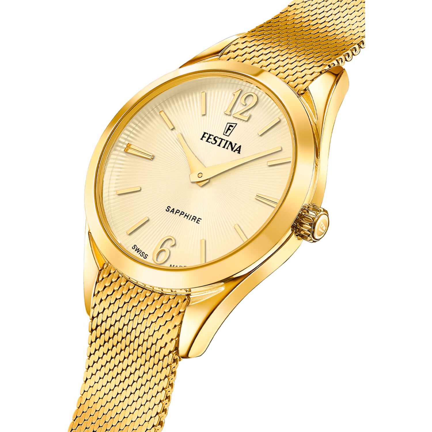 Reloj F20077/3 Festina Swiss Dorado Mujer Grace image number 2.0