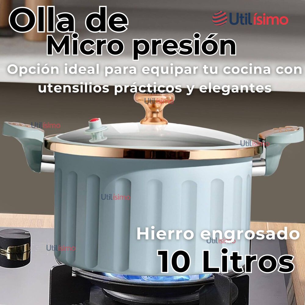 Olla De Micro Presión Esmalte Antiadherente Capacidad 12 Litros Color Azul image number 1.0