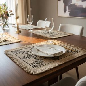 Set De 6 Individuales Yute - Geom&eacute;trico