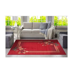 Bajada De Cama Hortensia Rojo 50x90