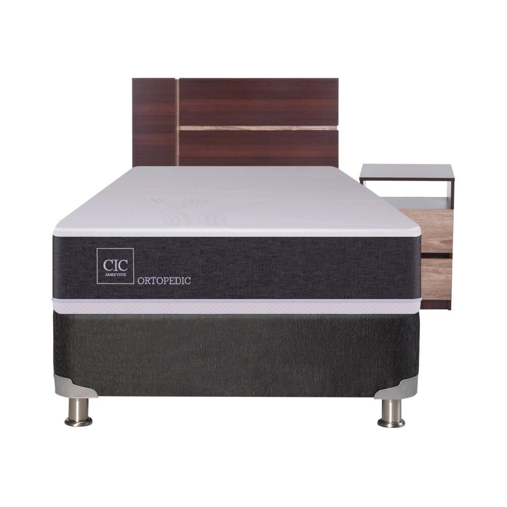 Box Spring Cic Ortopedic B5 / 1.5 Plazas / Base Normal + Set De Maderas image number 1.0