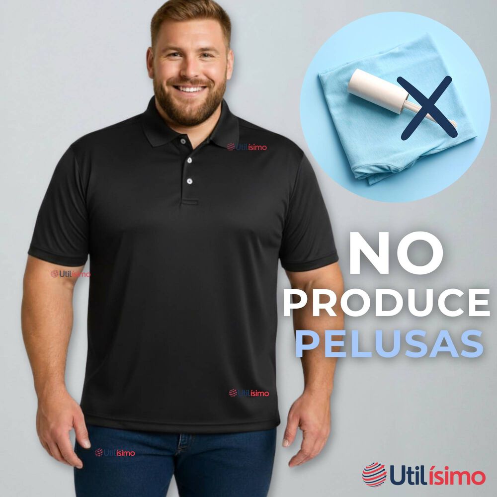 Polera Pique Premium 200g Manga Corta 100% Algodón Textura Suave Chemise Negro Hombre image number 9.0