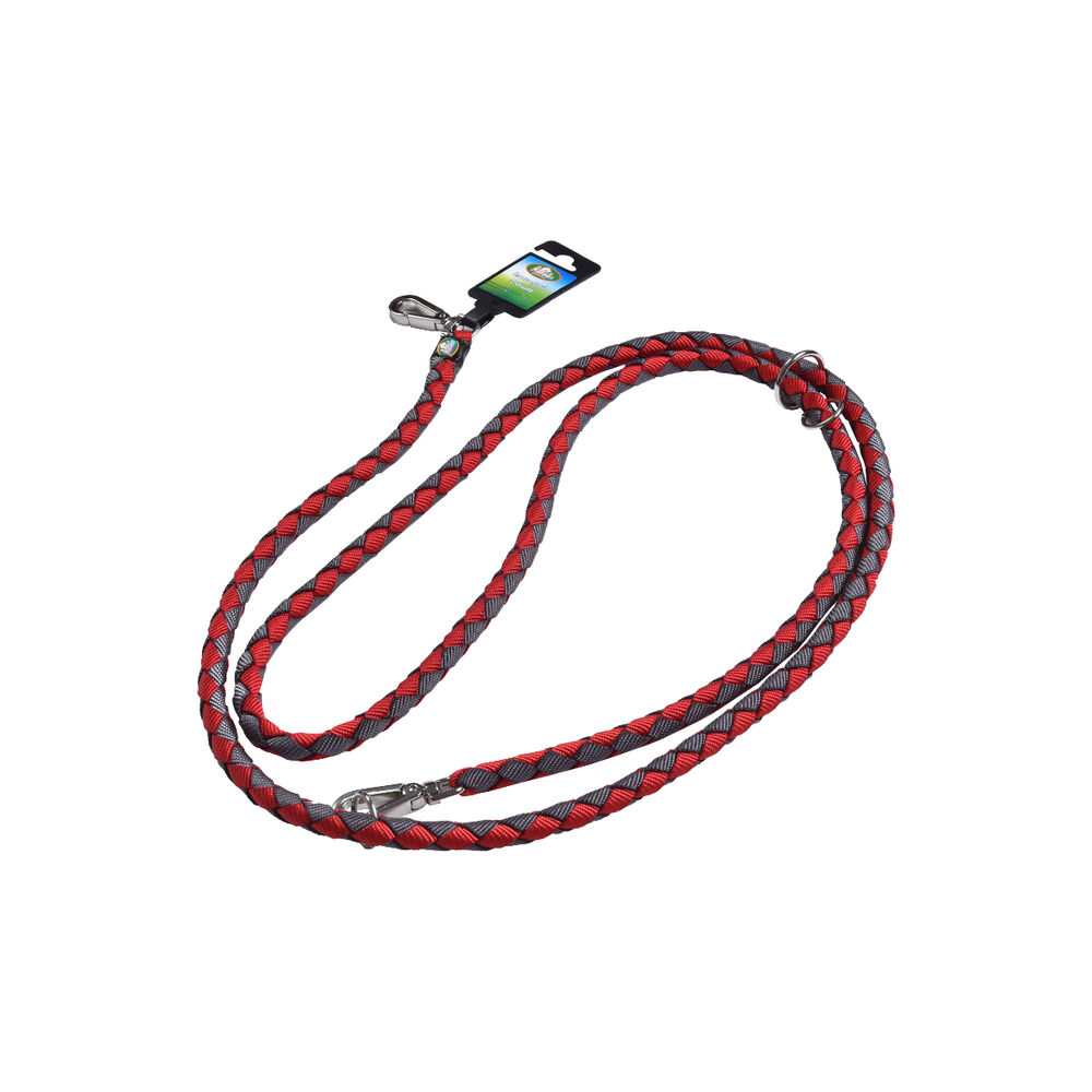 Correa Ramal Trenza Roja Perro Mascan image number 1.0