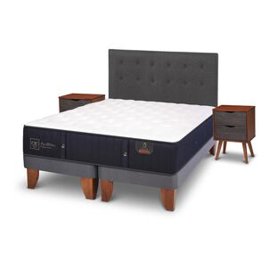 Cama Europea Cic Premium / 2 Plazas / Base Dividida + Set De Maderas