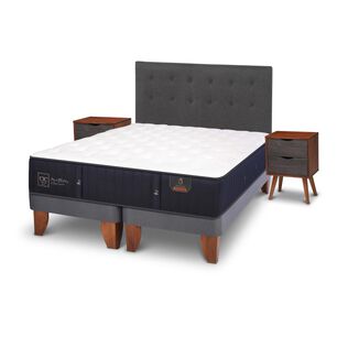 Cama Europea Cic Premium / 2 Plazas / Base Dividida + Set De Maderas