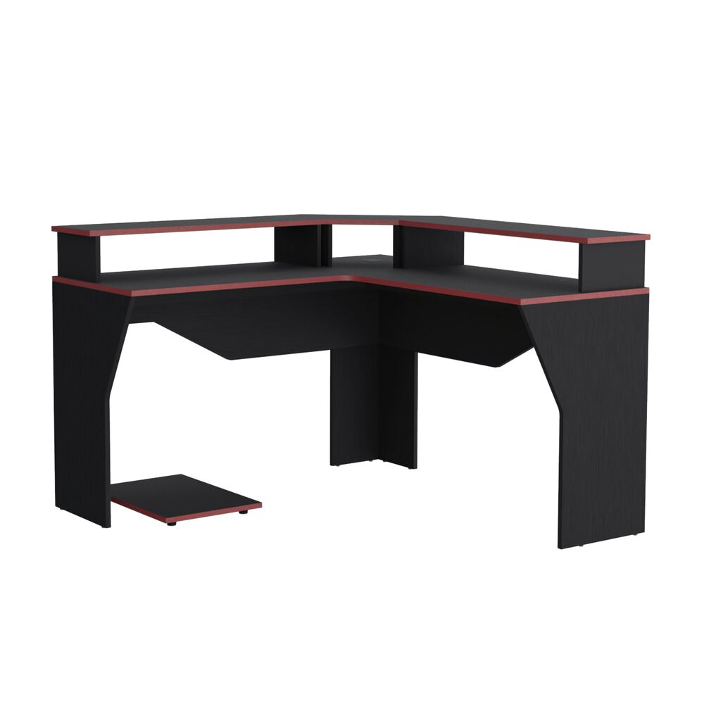 Escritorio Gamer Fm-046n - Negro Canto Rojo image number 0.0
