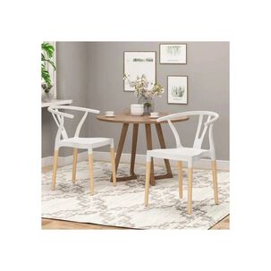 Pack 4 Sillas De Comedor N&oacute;rdicas Polipropileno Patas Madera