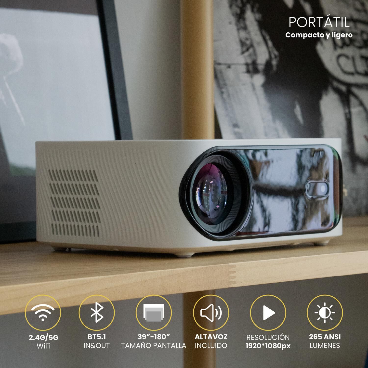 Proyector Portatil Smart Orion 12000lm Wifi Bt Android Levo image number 1.0